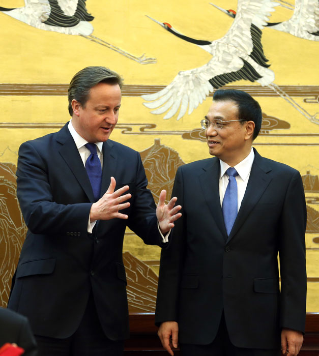 Chinese premier meets Britain's Cameron