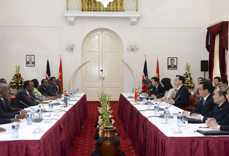 Premier Li's meeting, press conference with Kenyan president