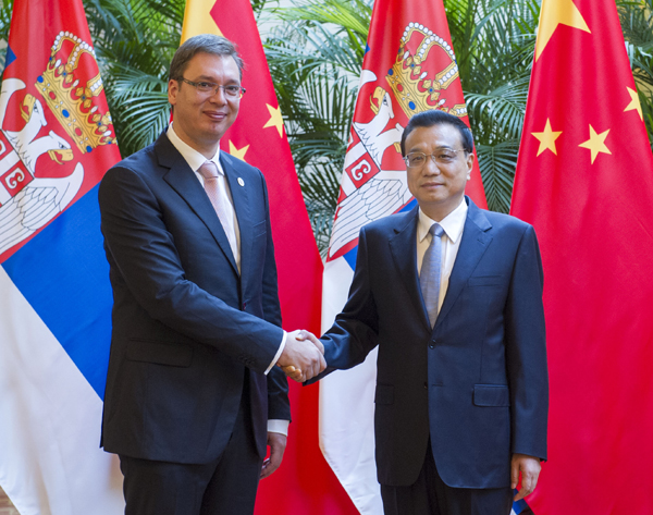 Li Keqiang pledges trust and cooperation with Serbia PM