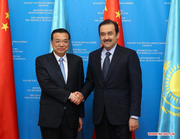 Li Keqiang meets Kazakh counterpart in Astana