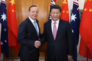 Xi attends welcoming ceremony by Australian Governor-General Cosgrove