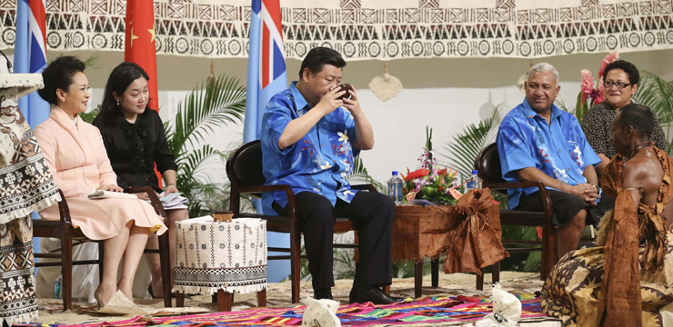 Xi gets a double welcome on Fiji trip