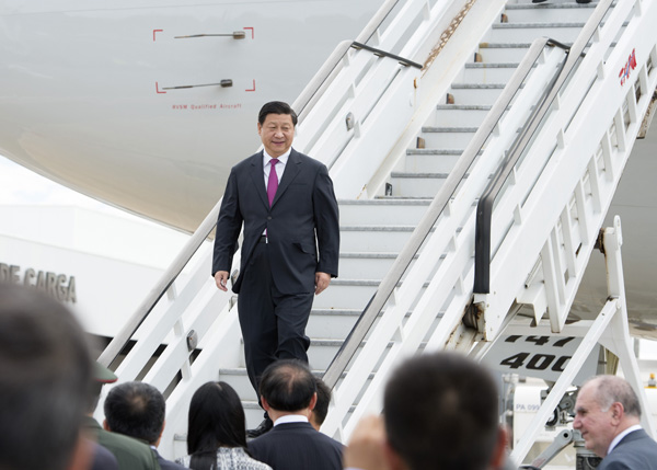 Xi arrives in Brazil for BRICS summit