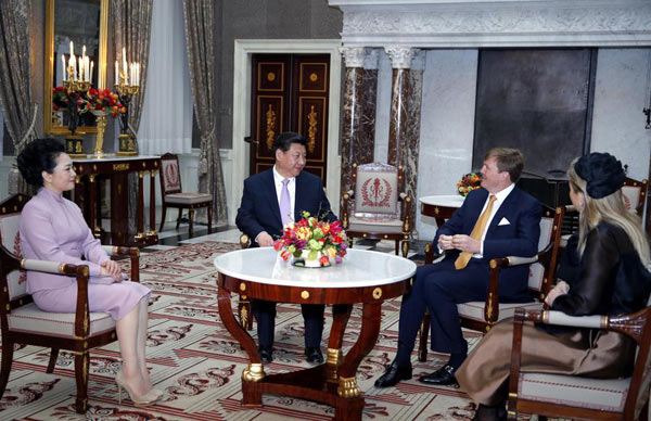 Chinese president meets Dutch king