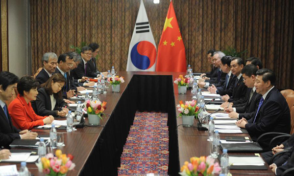 Xi, Park meet on co-op, Korean Peninsula situation
