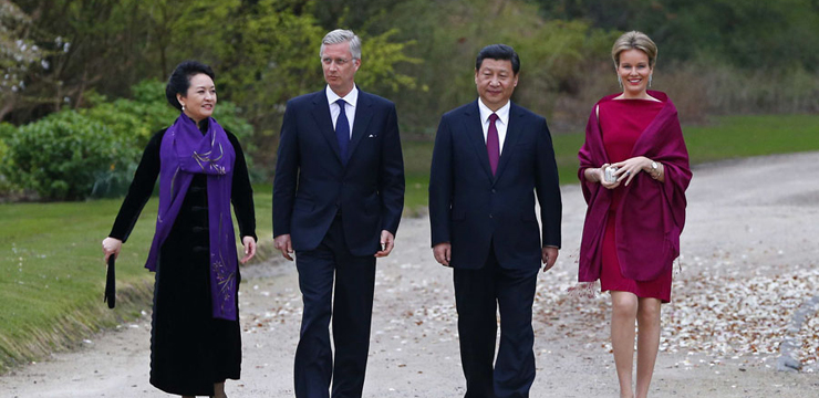 Chinese President, Belgium's King enjoy walk in Brussels