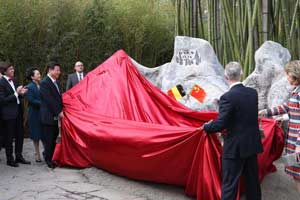 Chinese President, Belgium's King enjoy walk in Brussels