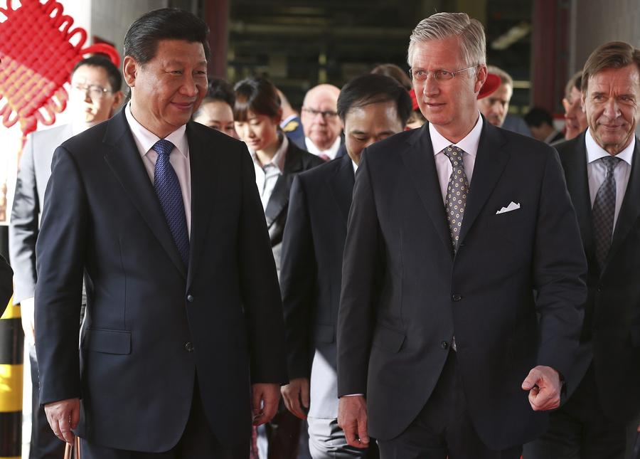 Chinese president visits Belgian plant of Volvo