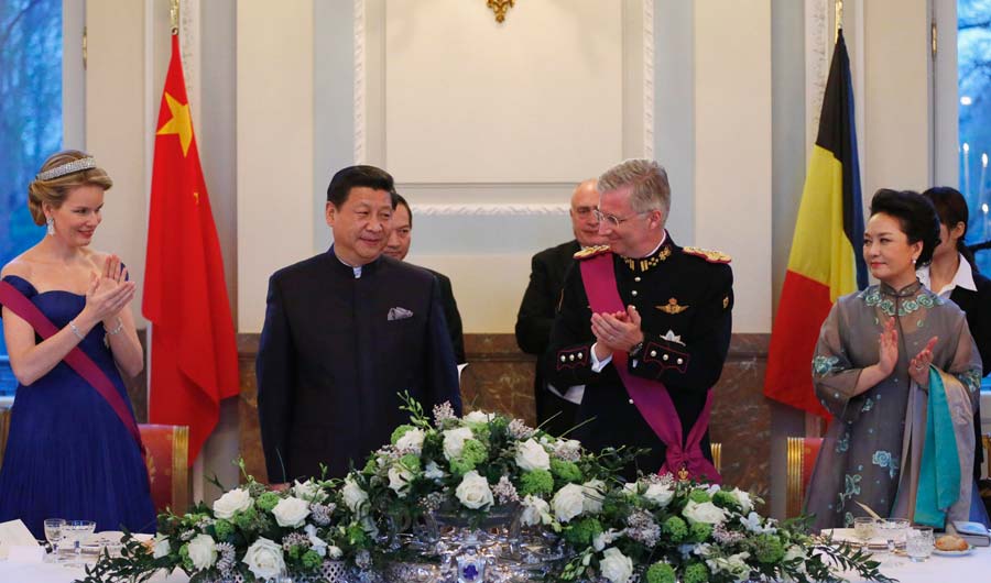 Xi attends gala dinner at Belgium palace