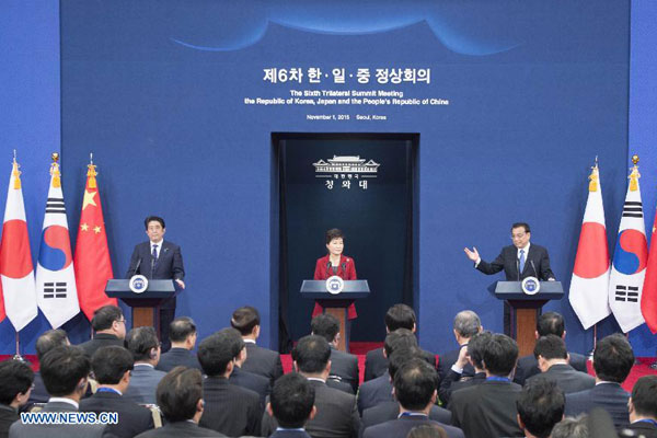 China, S Korea and Japan triangle reinforced after summit
