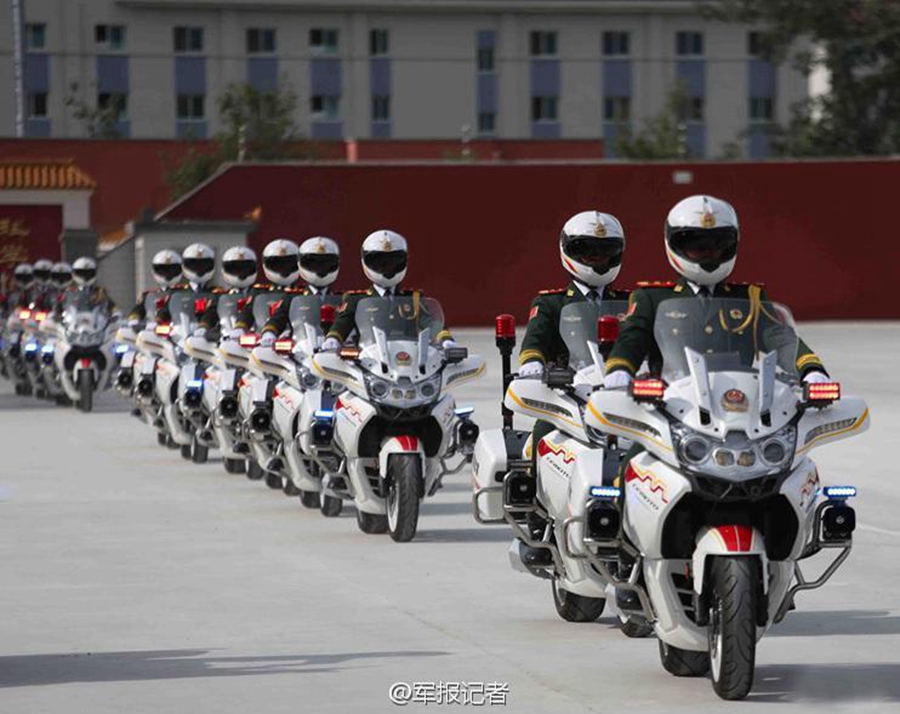 Chinese armed police motorcycle guard format