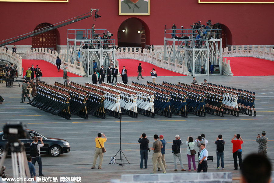 Final preparations before the parade in Beijing