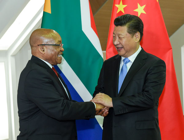 China, S. Africa eye greater role for BRICS in int'l affairs