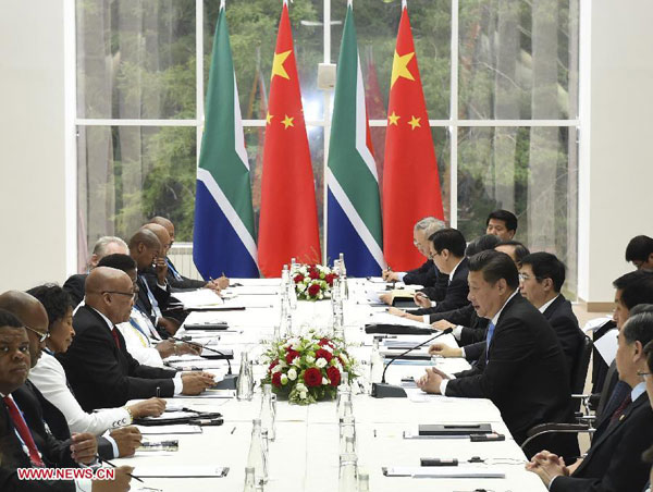 China, S. Africa eye greater role for BRICS in int'l affairs