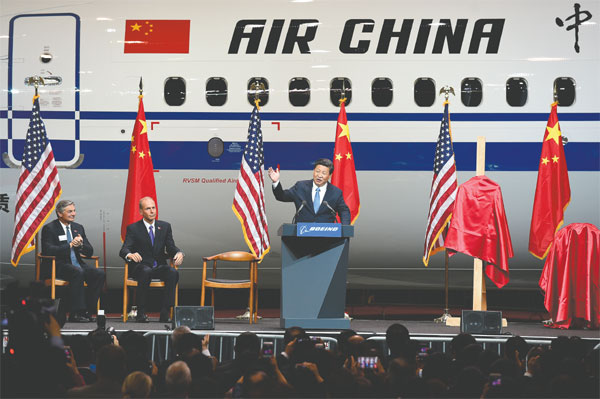 Xi says Boeing is 'win-win' example in Sino-US relations