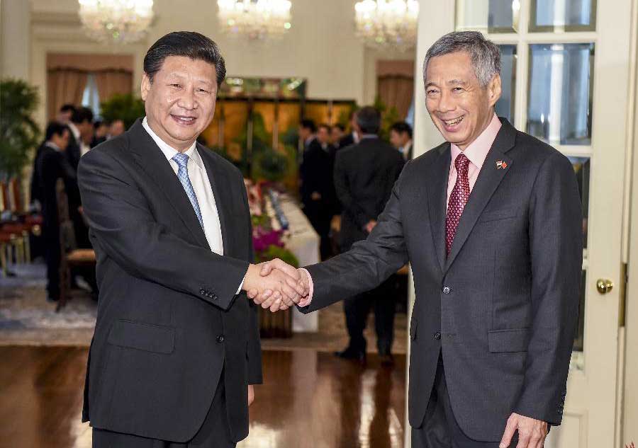 Xi meets Singaporean PM on ties, China-ASEAN cooperation