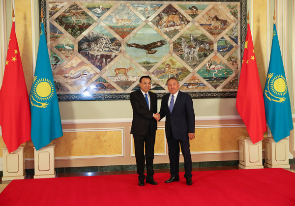 Premier Li meets Kazakh President Nursultan Nazarbayev