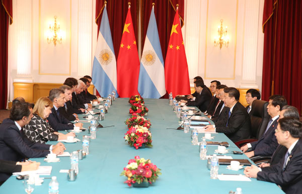 Xi meets Argentine president on relations, cooperation