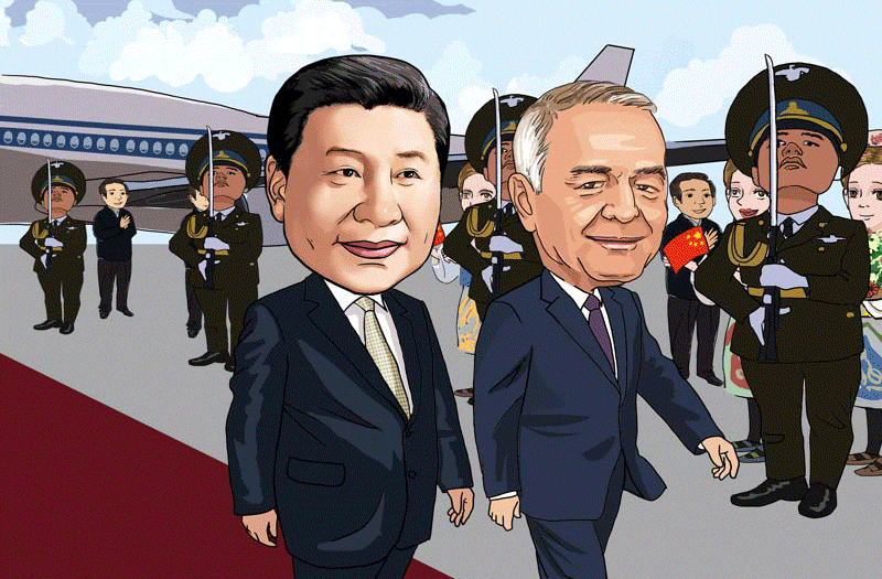 Cartoon commentary, Xi's Europe-Asia tour ⑥: New impetus for comprehensive China-Uzbekistan cooperation