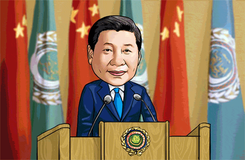 Cartoon Commentary on President Xi's Middle East visit ④: Guiding China and Arab revival