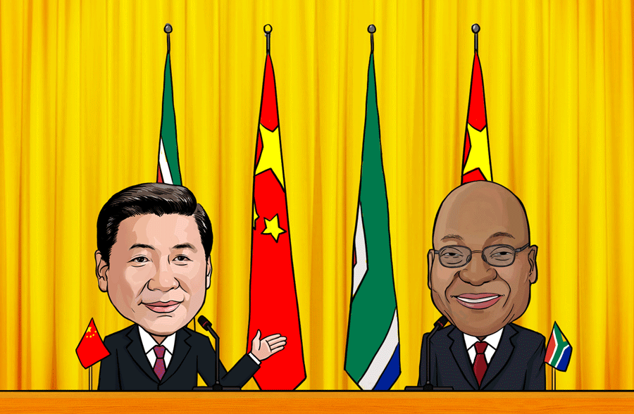 Cartoon commentary on President Xi's visit④: Making China-South Africa comrades with 4 partnerships