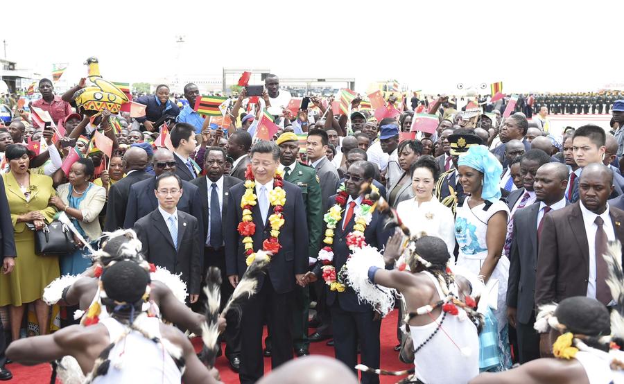 In pictures: Chinese president's visit to Zimbabwe