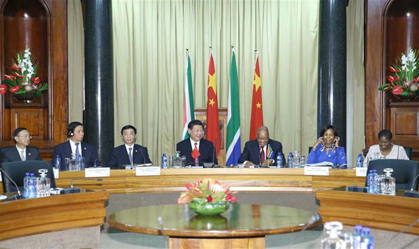 Chinese, South African presidents hold talks to cement partnership