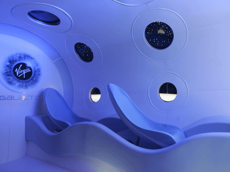 A mock-up of the cabin of the Virgin Galactic Spaceship Two is seen on display at the Science Museum in London February 14, 2007. 