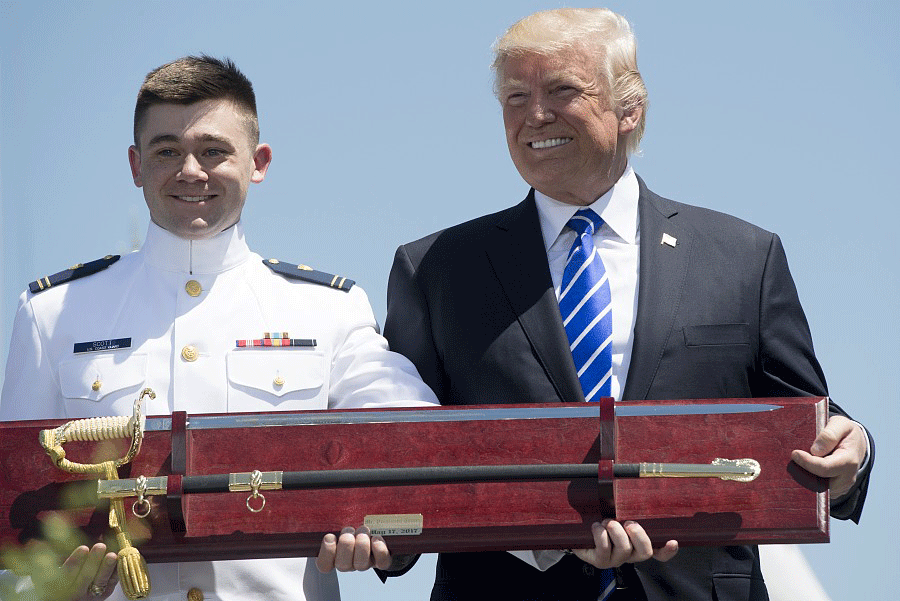 Trump attends US Coast Guard Academy commencement ceremony