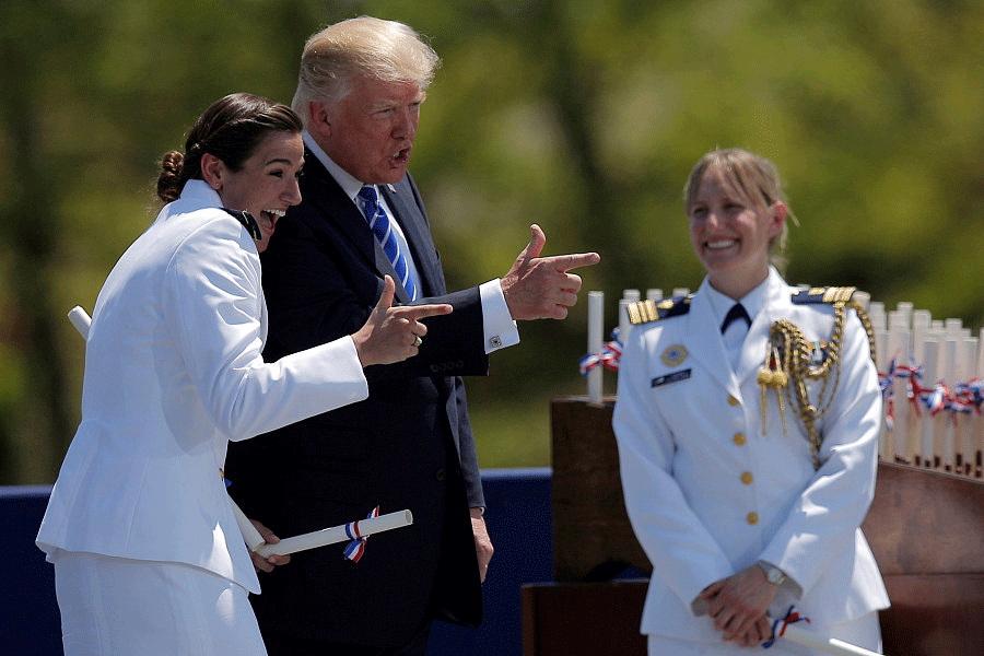 Trump attends US Coast Guard Academy commencement ceremony