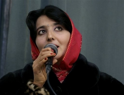 'Afghan Star' contestant Lima Sahar, sings during a rehearsal at the Tolo TV office in Kabul, Afghanistan, Wednesday, March 12, 2008. In a first for post-Taliban Afghanistan, Sahar, a woman from the conservative Pashtun belt is one of the top three contenders in the country's version of 'American Idol.' Conservative detractors decry the fact an Afghan woman has found success singing on television, while others, younger Afghans, say the show is helping women progress. [Agencies]