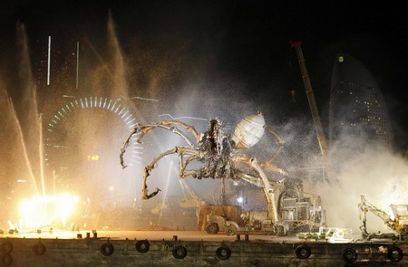 Giant mechanical spiders turn out for celebration