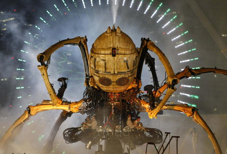 Giant mechanical spiders turn out for celebration