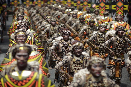 Dance parades at Aliwan Festival in Manila