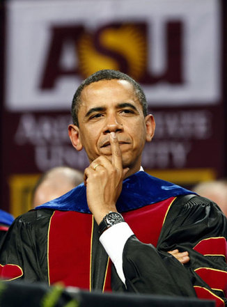 Obama attends the commencement ceremony at ASU