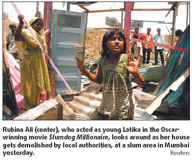 Another Slumdog child star's home torn down