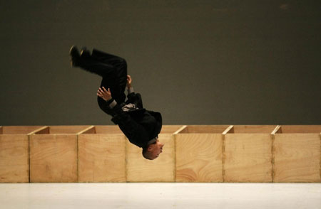 Shaolin monks perform martial arts in Singapore