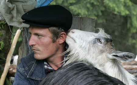 Shepherds in Kiev make fresh cheese in cheers