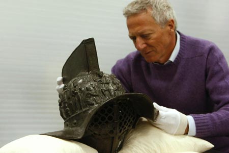 Pompeii gladiator's helmet on show in Melbourne