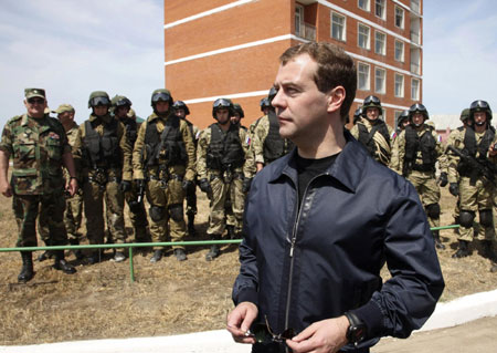 Medvedev visits restive Russian region after murder