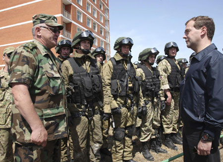 Medvedev visits restive Russian region after murder