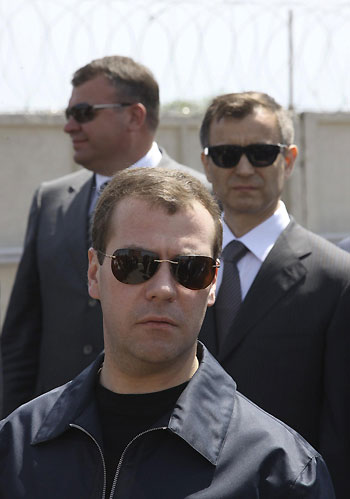 Medvedev visits restive Russian region after murder