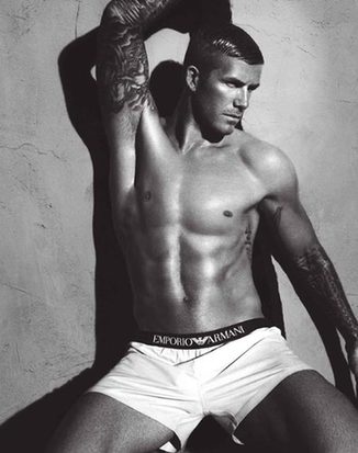David Beckham shoots ads for Armani underwear