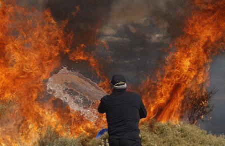 Wildfire rages near Athens