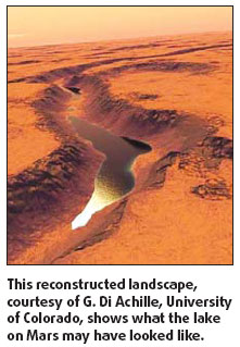 Canyon, shoreline proof of lake on Mars