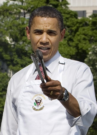 Chef-executive Obama's barbeque time