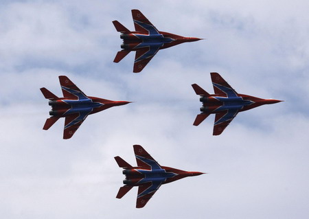 Aerobatic show in St.Petersburg
