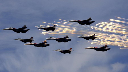 Aerobatic show in St.Petersburg