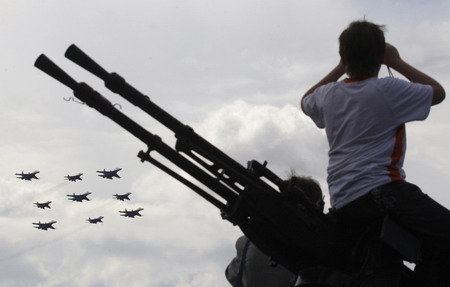 Aerobatic show in St.Petersburg