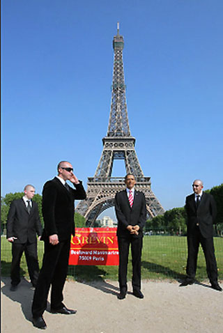 Obama's wax figure unveiled in front of Eiffel Tower